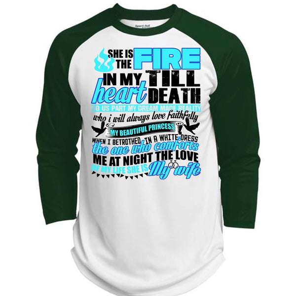 She Is The Fire T Shirt, I Love Wife T Shirt, Awesome T-Shirts  (Polyester Game Baseball Jersey)
