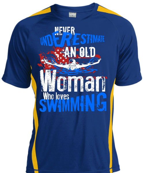 Old Woman Who Loves Swimming T Shirt, Being A Swimmer T Shirt, Cool Shirt