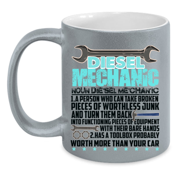 Funny Diesel Mechanic Coffee Mug, Diesel Mechanic Accent Mug