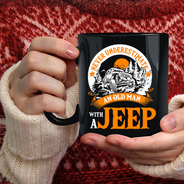 An Old Man With A Jeep Coffee Mug, Funny Grandpas Coffee Cup