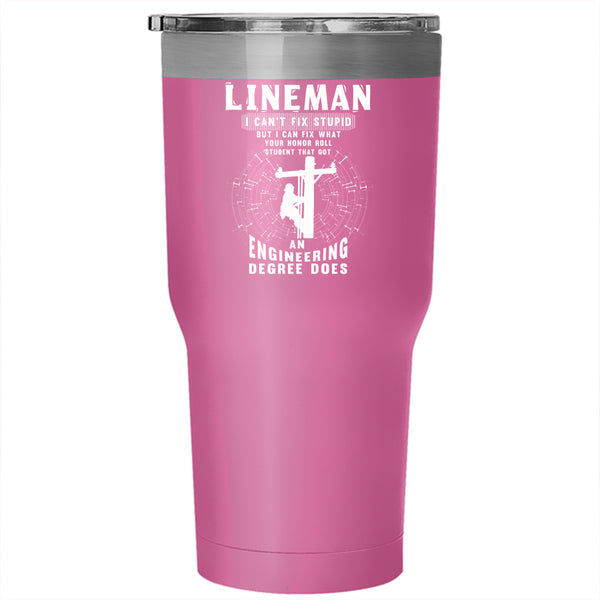 Lineman Tumbler 30 oz Stainless Steel, Engineering degree Travel Mug