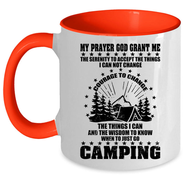 Outdoor Activity Coffee Mug, Just Go Camping Accent Mug