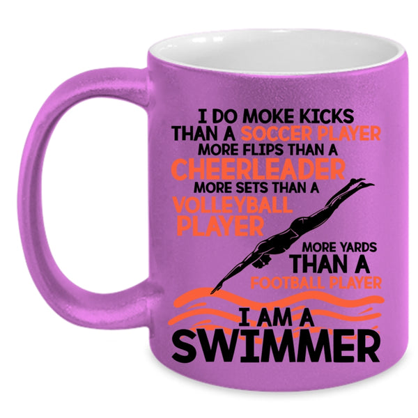Funny Swimming Coffee Mug, I Am A Swimmer Accent Mug