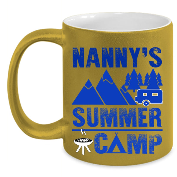 Cool Gift For Camping Mom Coffee Mug, Nanny's Summer Camp Accent Mug