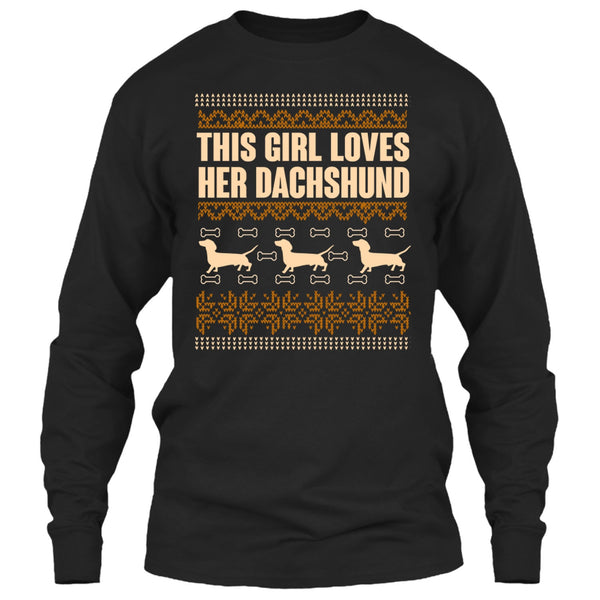 This Girl Loves Her Dachshund T Shirt, Coolest Dachshund Lover T Shirt