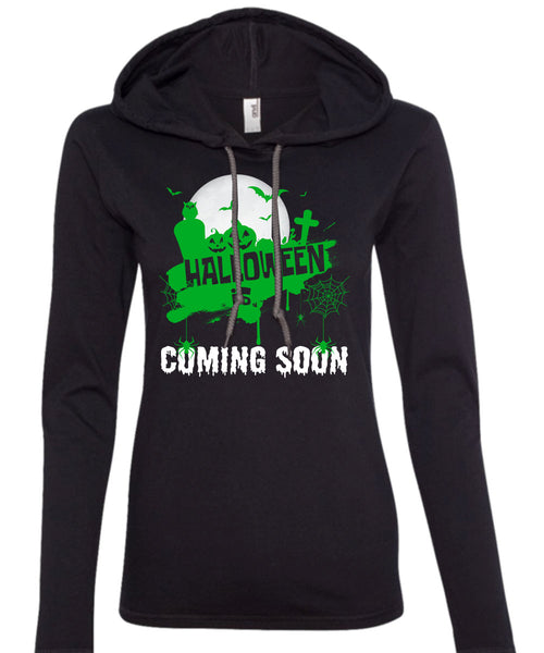 Halloween Is Coming Soon T Shirt, I Love You Pumpkin T Shirt (Anvil Ladies Ringspun Hooded)