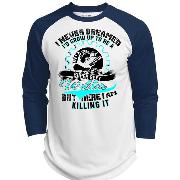 I'd Grow Up To Be A Welder T Shirt, I Love Welder T Shirt, Awesome T-Shirts  (Polyester Game Baseball Jersey)