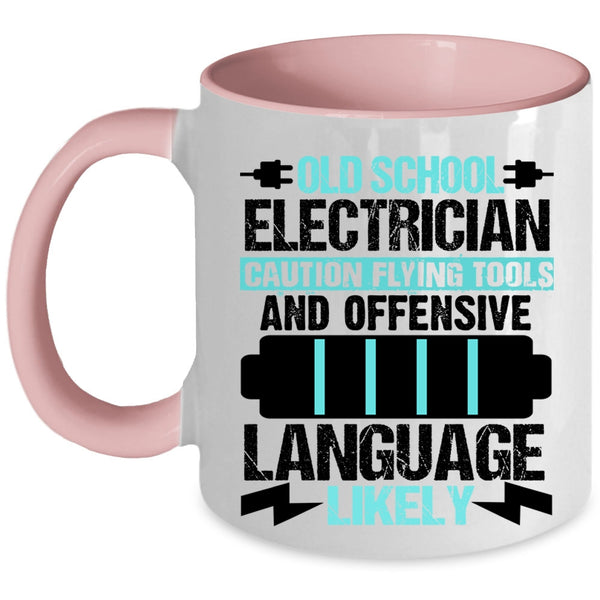 Cool Gift For Old Electricians Coffee Mug, Old School Electrician Accent Mug