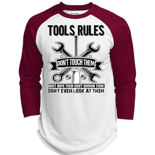 Tools Rules Don't Touch Them T Shirt, I Love Mechanic T Shirt, Awesome T-Shirts  (Polyester Game Baseball Jersey)