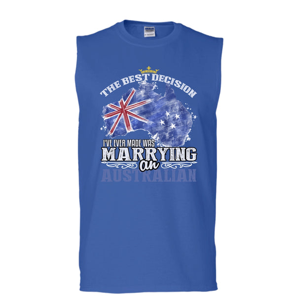The Best Decision T Shirt, Marrying An Australian T Shirt, Cool T Shirt (Men's Cotton Sleeveless)