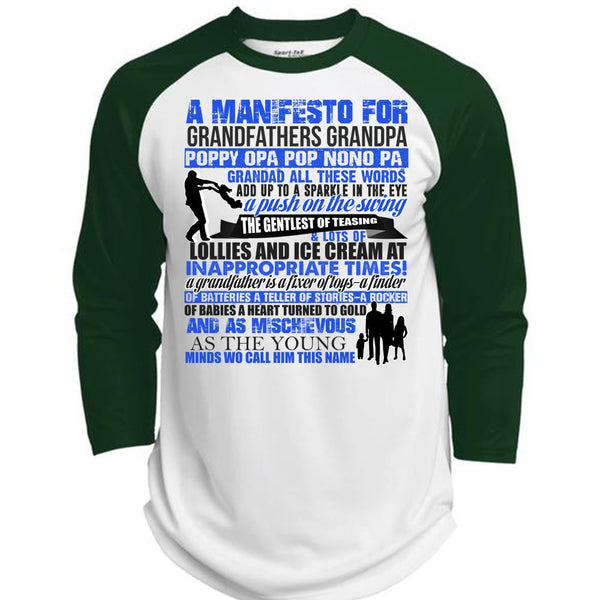 A Manifesto For Grandfathers Grandpa T Shirt, I Love My Kid T Shirt, Awesome T-Shirts  (Polyester Game Baseball Jersey)
