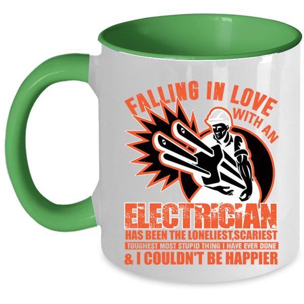 I Love My Electrician Coffee Mug, Falling In Love With An Electrician Accent Mug