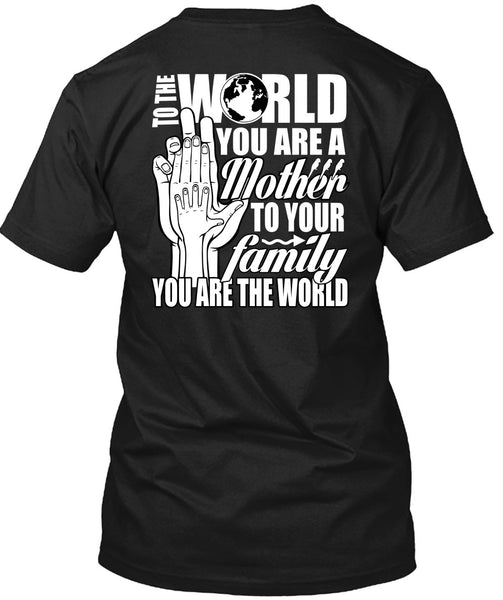 A black t-shirt with the shopify logo