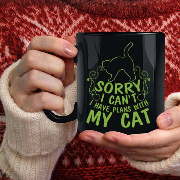 I Have Plans With My Cat Coffee Mug, Cute Gift For Cat Lovers Coffee Cup
