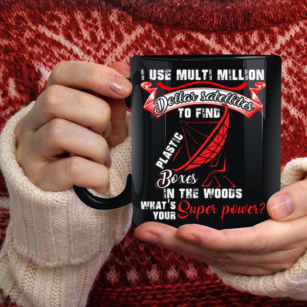 Plastic Boxes In The Woods Coffee Mug, Funny Geocaching Coffee Cup