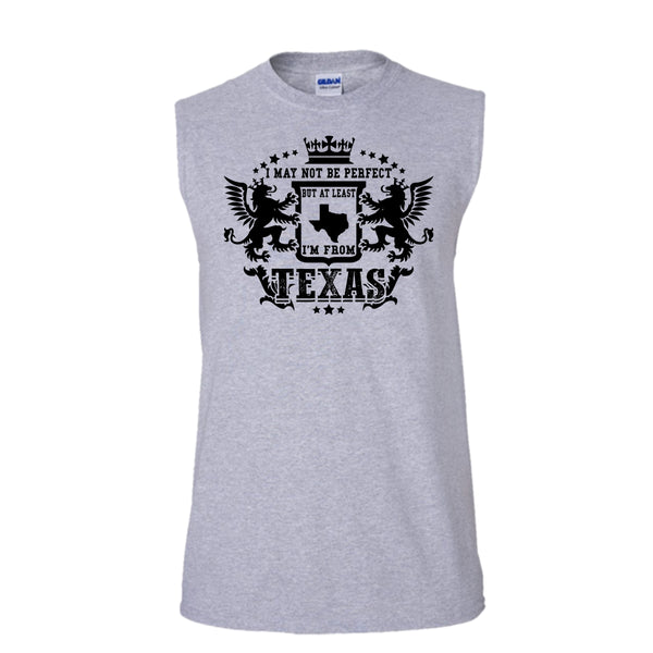 I May Not Be Perfect T Shirt, Coolest Texas Tank Top (Men's Cotton Sleeveless)