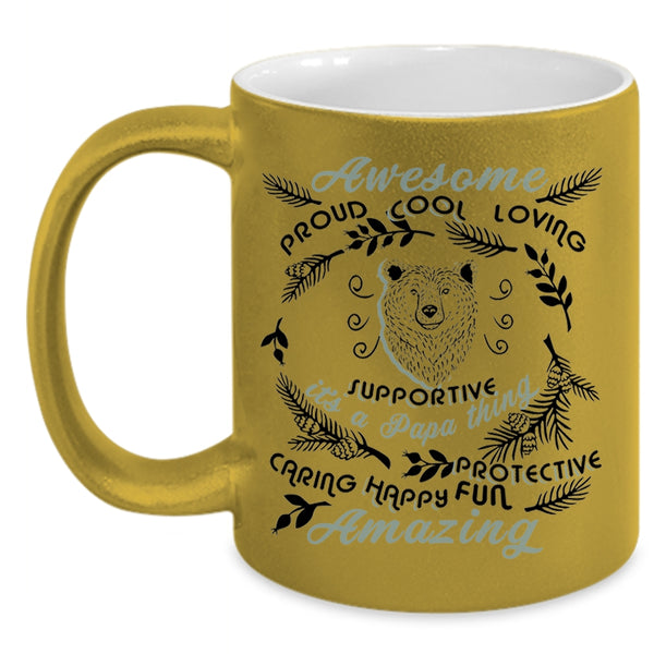 Awesome Amazing Dad Coffee Mug, It's A Papa Thing Accent Mug