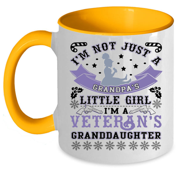 Cute Veteran Coffee Mug, I'm A Veteran's Granddaughter Accent Mug