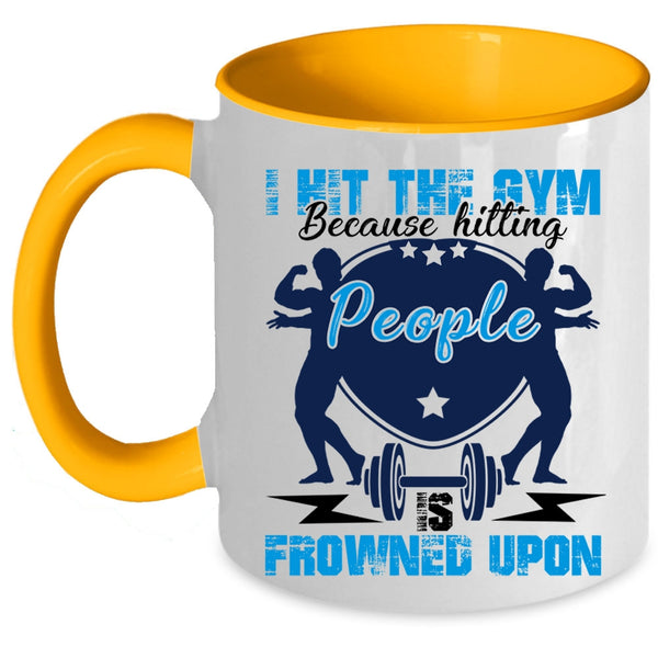 Cool Gift For Gymnast Coffee Mug, I Hit The Gym Accent Mug