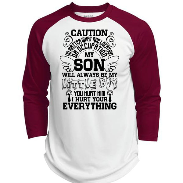My Son Will Always Be My Little Boy T Shirt, I Love Son T Shirt, Awesome T-Shirts  (Polyester Game Baseball Jersey)