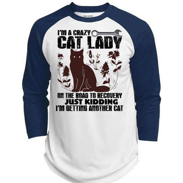I'm A Crazy Cat Lady On The Road T Shirt, I Love My Cat T Shirt, Awesome T-Shirts  (Polyester Game Baseball Jersey)