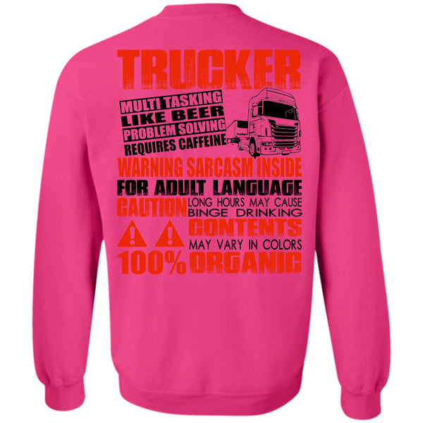 Adult Language T Shirt, Trucker Multitasking Like Beer Sweatshirt