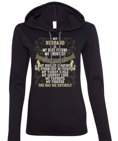 My Husband Is My Best Friend T Shirt, My Truest Smile T Shirt (Anvil Ladies Ringspun Hooded)