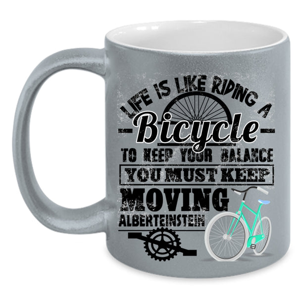 I Love Riding Coffee Mug, Life Is Like Riding A Bicycle Accent Mug