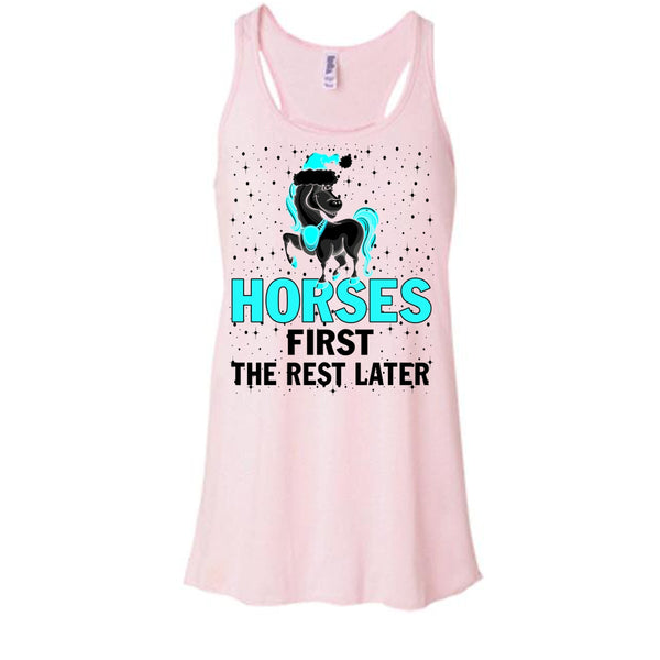Horses First The Rest Later T Shirt, Equestrian Merry Christmas Tank Top