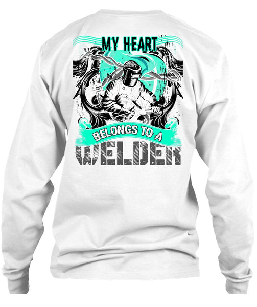 My Heart Belongs To A Welder T Shirt, I Love Welder T Shirt