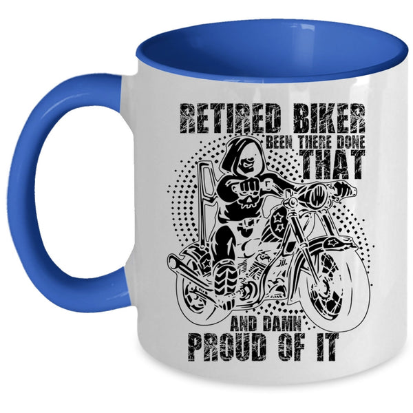 Cool Retirement Coffee Mug, Retired Biker Accent Mug