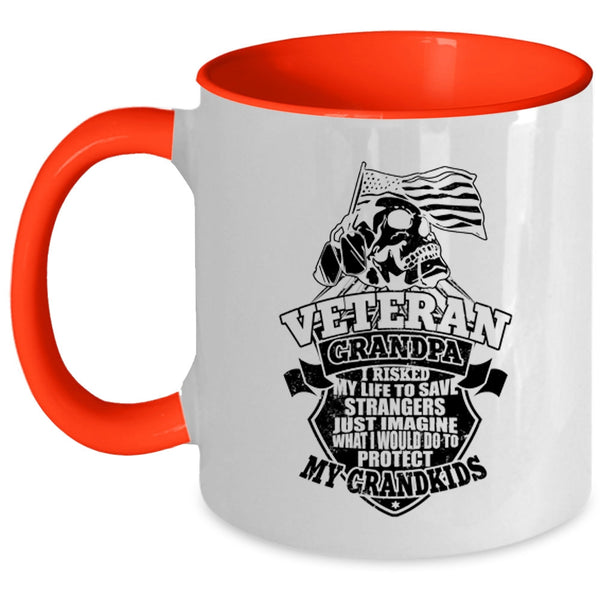 I Would Do To Protect My Grandkids Coffee Mug, Veteran Grandpa Accent Mug