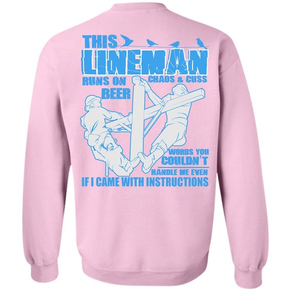 I Came With Instructions T Shirt, This Lineman Runs On Beer Sweatshirt
