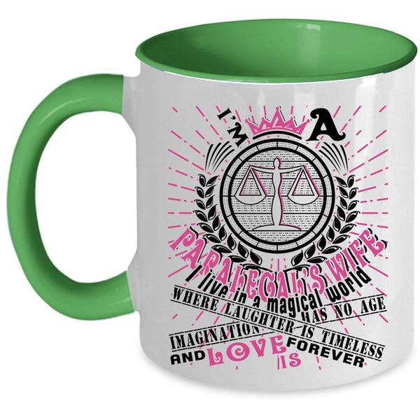 Just Married Coffee Mug, I'm A Paralegal's Wife Accent Mug