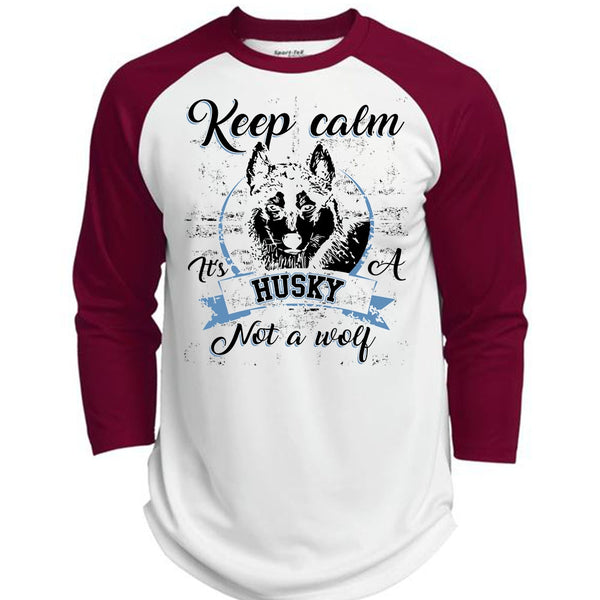 Keep Calm It's A Husky Not A Wolf T Shirt, I Love Dog T Shirt, Awesome T-Shirts  (Polyester Game Baseball Jersey)