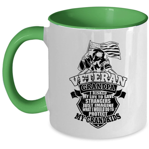 I Would Do To Protect My Grandkids Coffee Mug, Veteran Grandpa Accent Mug