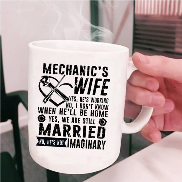 Just Married Coffee Mug, Mechanic's Wife Cup