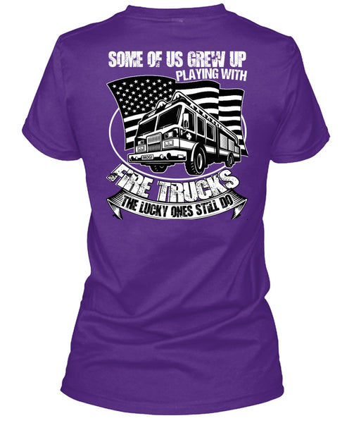 Playing With Fire Trucks T Shirt, I Love Firefighter T Shirt