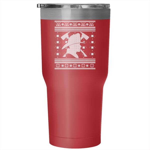 Cool Firefighter Tumbler 30 oz Stainless Steel, Christmas Gift For Fireman Travel Mug