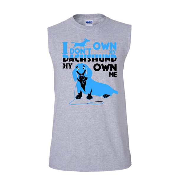 Dachshund Own Me Shirt, Cute Dog Shirt (Men's Cotton Sleeveless)