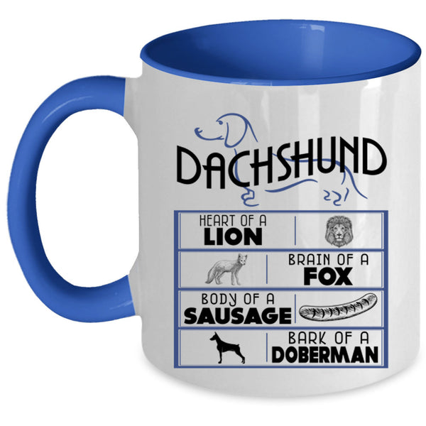 Body Of A Sausage Coffee Mug, Dachshund Accent Mug