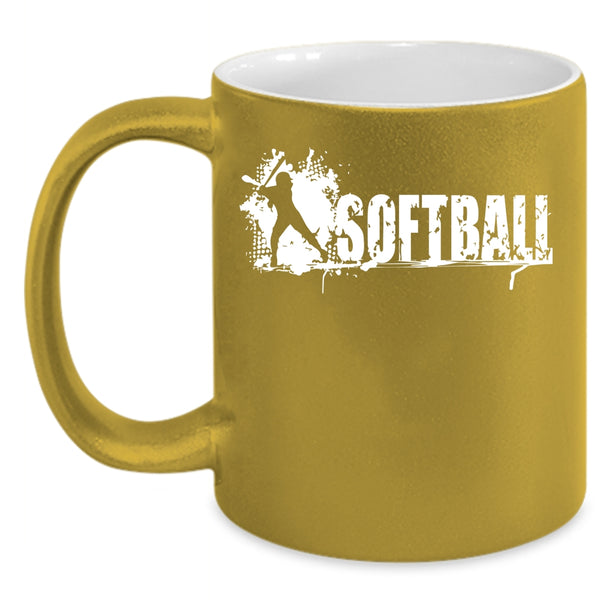 Softball Coffee Mug, Cool Gift For Softball Player Coffee Cup