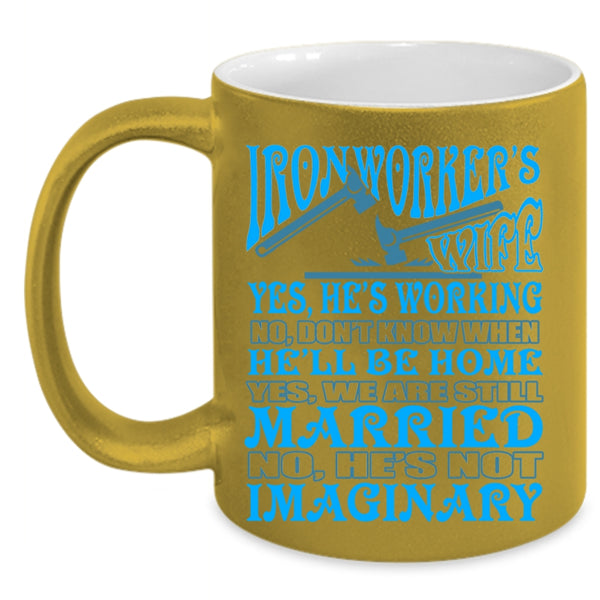 Just Married Coffee Mug, Ironworker's Wife Accent Mug