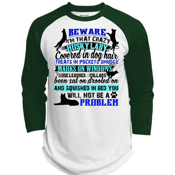 I'm That Crazy Husky Lady T Shirt, I Love My Dog T Shirt, Awesome T-Shirts  (Polyester Game Baseball Jersey)