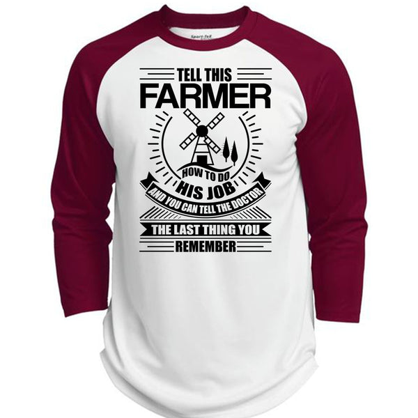 Tell This Farmer How To Do His Job T Shirt, I Love Farming T Shirt, Awesome T-Shirts  (Polyester Game Baseball Jersey)