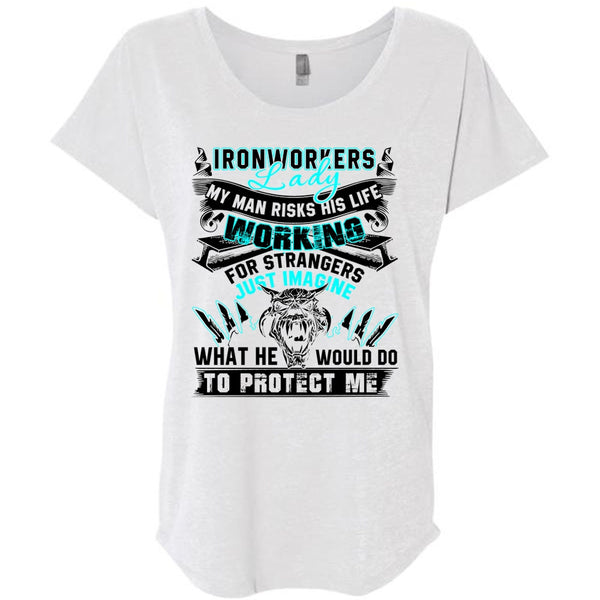 Ironworkers Lady T Shirt, My Man Risks His Life T Shirt, Awesome T-Shirts