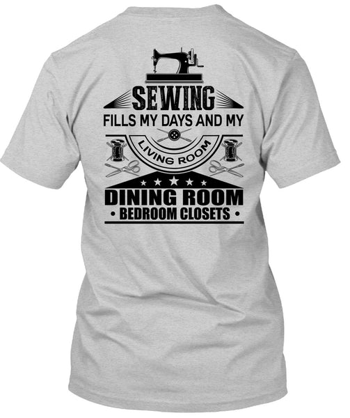 Sewing Fills My Days T Shirt, I Love Book T Shirt