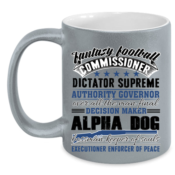 Gift For Dad Coffee Mug, Fantasy Football Commissioner Accent Mug