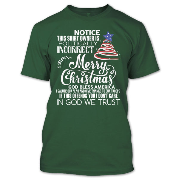 Merry Christmas T Shirt, God Bless American T Shirt