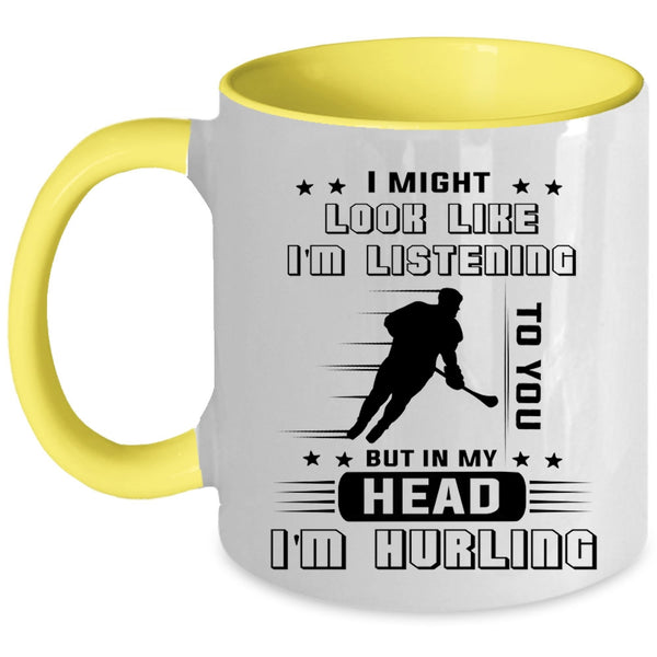I Love Hurling Coffee Mug, In My Head I'm Hurling Accent Mug